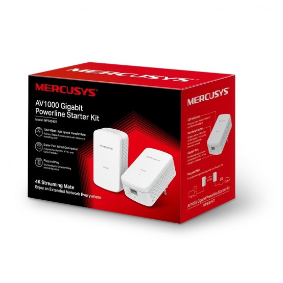 Powerline Mercusys Kit Starter Powerline Gigabit AV1000 MP500 KIT