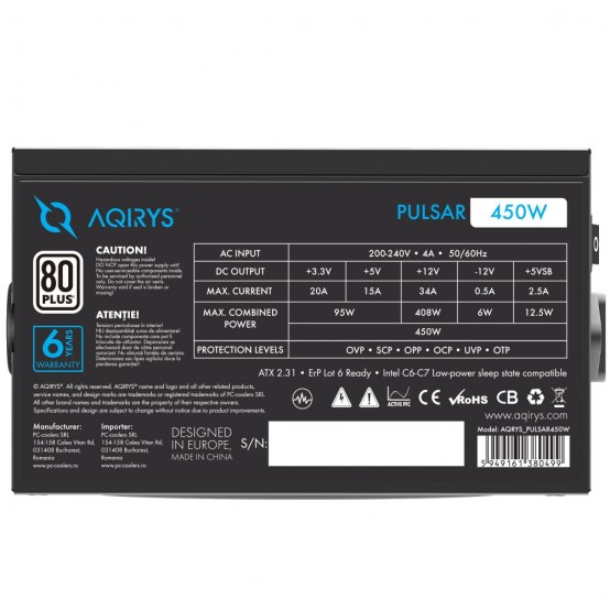 Sursa Aqirys Pulsar 450W
