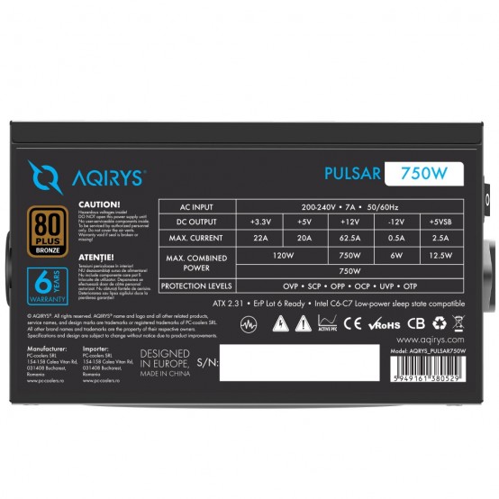 Sursa Aqirys Pulsar 750W
