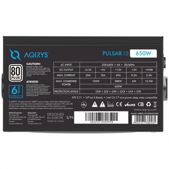 Sursa Aqirys Pulsar LS 650W