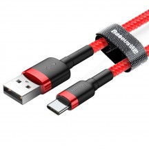 Cablu Baseus Cafule Data Cable - USB to Type-C, 3A, 0.5m - Red CATKLF-A09