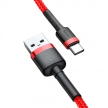 Cablu Baseus Cafule Data Cable - USB to Type-C, 3A, 0.5m - Red CATKLF-A09